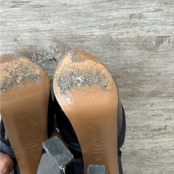 MARNI Platform Heels Satin Black Blue Size 39 Ready To Wear Spring 2008 - Picture 9 of 13